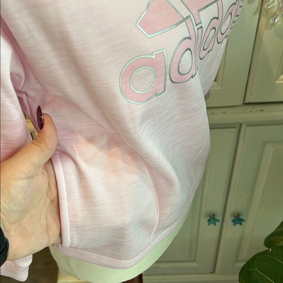 NEW Adidas Kids Light Pink Hoodie- Size Kids 7/8- Adidas Kids sweatshirt - Picture 6 of 7